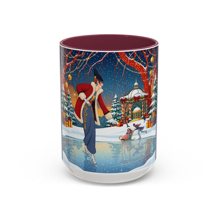 ⛸️🎄 The Christmas Skating Pavilion Colorful Mug – Art Deco Holiday Fantasy