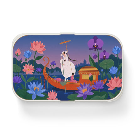 🪷🛶 The Lady Of The Lotus Lake Bento Lunch Box – Art Deco Garden Voyage