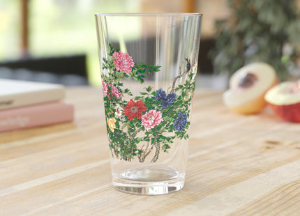 Peonies and Birds by Okamoto Shuki Glass, 16oz