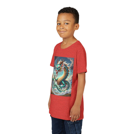 Tibetan Dragon in Battle Youth Short Sleeve Tee