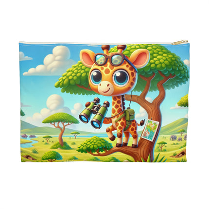 The Giraffe Lookout Flat Pouch – Savanna Grace & Watchful Wonder