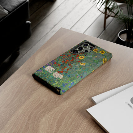 Farm Garden with Sunflowers by Gustav Klimt Phone Cases