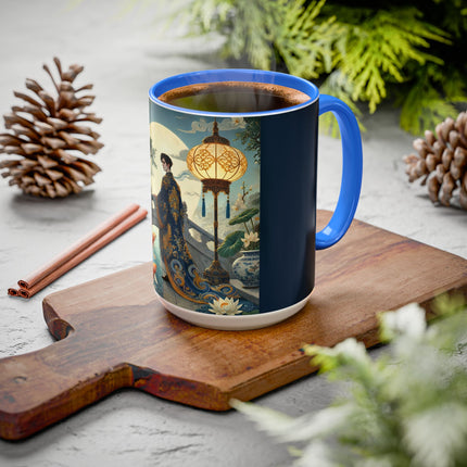 Moonlit Bridge Gentleman Colorful Mug – Imperial Serenity & Moonlit Harmony