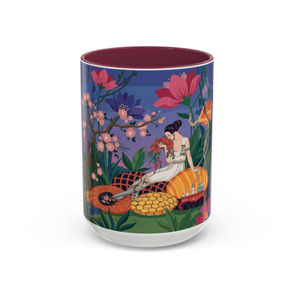 The Garden Of Quiet Reverie Colorful Mugs – Art Deco Botanical Serenity