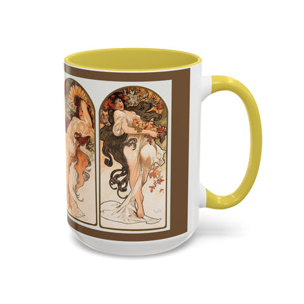 The Seasons by Alphonse Maria Mucha Colorful Mugs (11oz, 15oz)