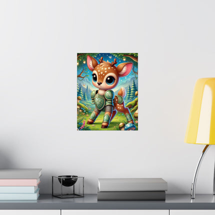 🦌🛡️ Fawn Defender Matte Vertical Poster – Woodland Courage & Fairytale Adventure