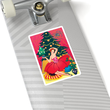Art Deco Christmas Enchantment Kiss-Cut Stickers (4 Sizes)