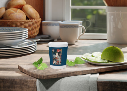 Modern Gallants with Morning Glories by Tsukioka Yoshitoshi Ceramic Shot Glass