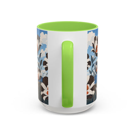 🌊🌼 The Windswept Seaside Promenade Colorful Mug – Art Deco Coastal Elegance