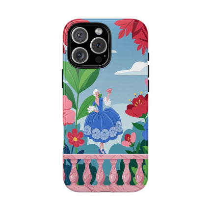 🌺🪭 The Lady Of The Grand Flower Terrace Phone Case – Art Deco Garden Elegance