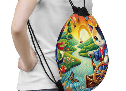 Sailor Kitten’s River Adventure Drawstring Bag