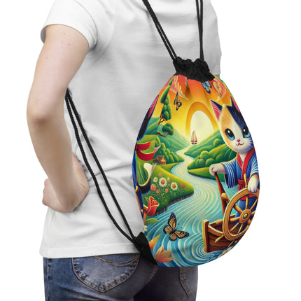 Sailor Kitten’s River Adventure Drawstring Bag
