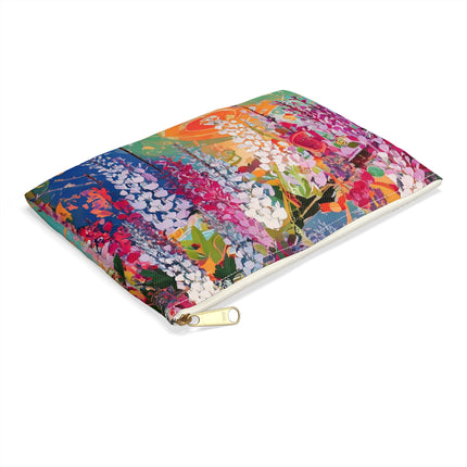 Golden Wisteria Elegance Accessory Pouch – Klimt Inspired Japanese Art Nouveau Design