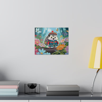 Cute Hedgehog Matte Canvas, Stretched, 0.75"
