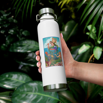 Three Mermaids with Strings of Pearls by Carlo Chiostri Copper Vacuum Insulated Bottle, 22oz