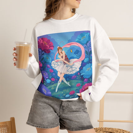 🦋🌸 The Butterfly Garden Ballet Crewneck Sweatshirt – Art Deco Floral Whimsy