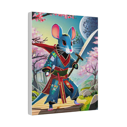 Cyber Samurai Rat Matte Canvas, Stretched, 0.75"