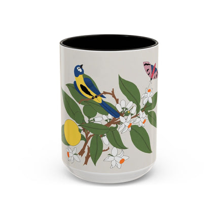 Blue Tit & Butterfly Colorful Mugs – Spring Harmony & Delicate Beauty