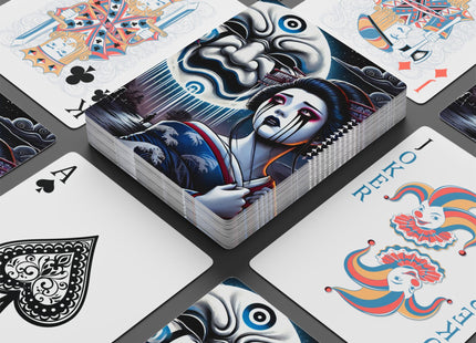 Geisha’s Black Ink Tears Playing Cards