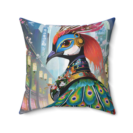 Techno Plumes Spun Polyester Square Pillow