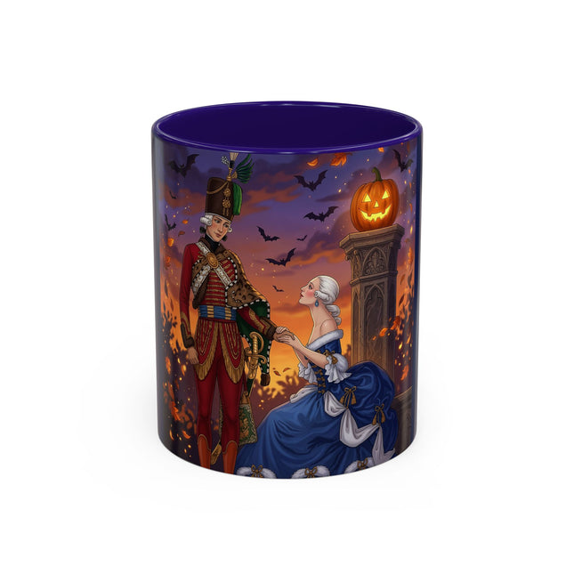 🎃💙 The Pumpkin Lantern Courtship Colorful Mug – Romantic Halloween Elegance