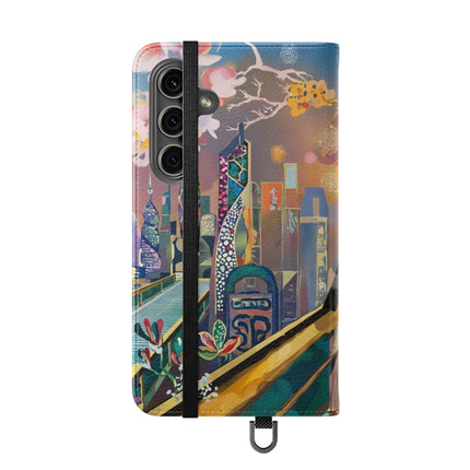 🤖🌆 Cyber Punk Robot Models Flip Case – Futuristic Fashion & Neon Elegance
