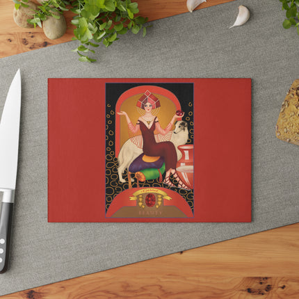 January & Garnet Zodiac Glass Cutting Board