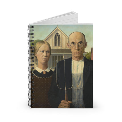 American Gothic by Grant Wood Spiral Notebook - Ruled Line