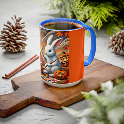 Halloween Rabbit’s Kabuki Jack-o’-Lanterns Colorful Mugs (11oz, 15oz)