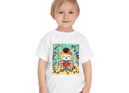 Geisha Kitten in the Woodpecker Grove Toddler Short Sleeve Tee