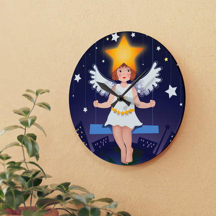 Celestial Magic Acrylic Wall Clock, Round and Square