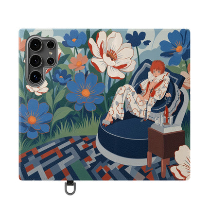 🌺🪞 The Lady Of The Grand Flower Salon Flip Case – Art Deco Floral Elegance