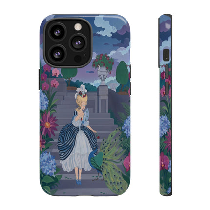 🦚🌸 The Peacock Garden Terrace Phone Case – Art Deco Floral Elegance