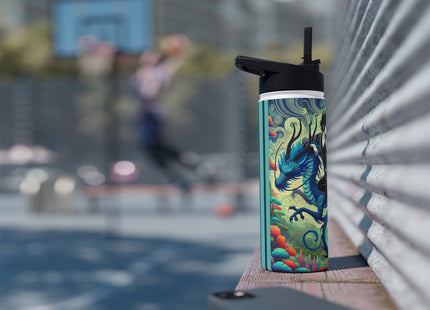 Mystic Guardian of the Sky Stainless Steel Water Bottle, Standard Lid