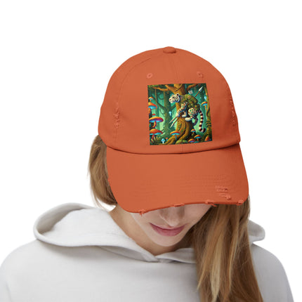 Silent Stripes Unisex Distressed Cap