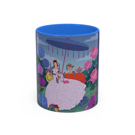 The Lady Of The Garden Tea Party Colorful Mugs – Art Deco Floral Elegance