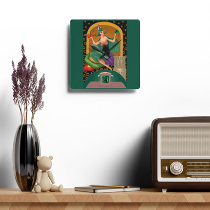 May & Emerald Zodiac Acrylic Wall Clock