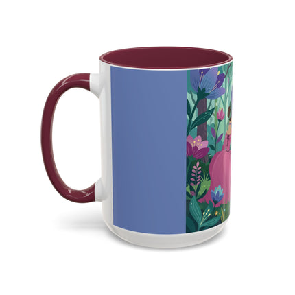 The Lady Of The Enchanted Mirror Colorful Mugs – Art Deco Botanical Elegance