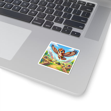 🦅✈️ The Red-Tailed Hawk in Battle Kiss-Cut Sticker – Flight, Courage & High-Flying Adventure