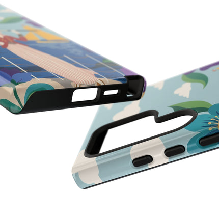 🌊🔭 The Lady Of The Seaside Lookout Phone Case – Art Deco Nautical Adventure