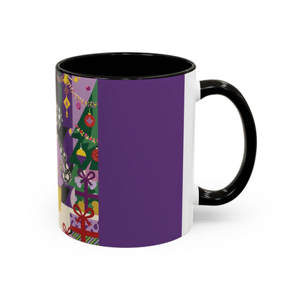 🎁✨ The Lavender Christmas Masquerade Colorful Mug – Art Deco Holiday Fantasy
