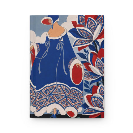 🌺💙 The Lady Of The Royal Blossom Garden Hardcover Journal – Art Deco Floral Elegance
