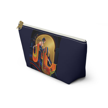 Art Deco Muse Cosmetic Bag – Elegant Poise & Golden Radiance