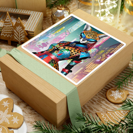 Cyber Cat Glamour Kiss-Cut Stickers (4 Sizes)