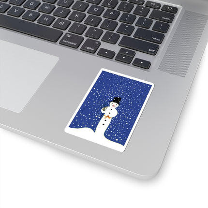 Snowman in Falling Snow Kiss-Cut Stickers (4 Sizes)