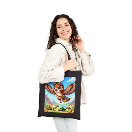 The Red-Tailed Hawk in Battle Cotton Canvas Tote Bag – Flight, Courage & High-Flying Adventure