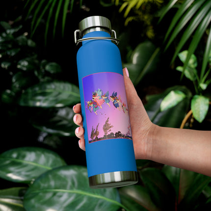 Fairies, Pixies, and Petals in Twilight's Embrace Copper Vacuum Insulated Bottle, 22 oz