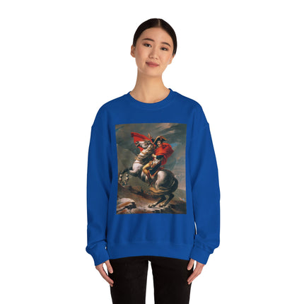 Napoleon Crossing the Alps by Jacques-Louis David Heavy Blend™ Crewneck Sweatshirt