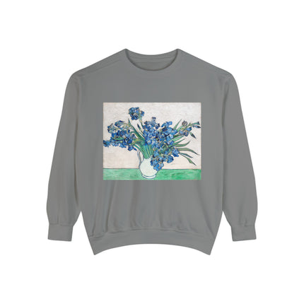 Irises by Vincent Van Gogh Unisex Garment-Dyed Sweatshirt