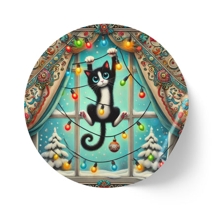 Mischief in Tinselland Round Sticker Label Rolls
